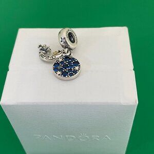 Pandora Santa Claus On The Moon Double Dangle Charm
